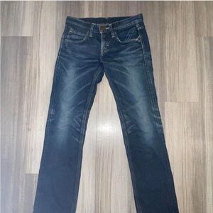 lee straight leg jeans with a small mark on the back size 24